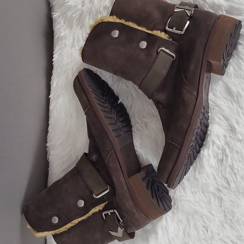 Matt Bernson Dark Brown Tundra Shearling Lined Mid Calf Boots Wmn Sz 10 - Picture 11 of 12